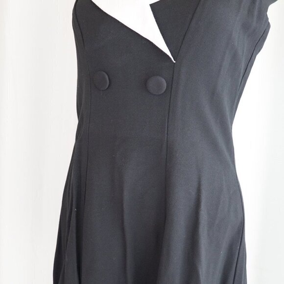 Vintage Sleeveless Tuxedo-style dress with double-breasted bodice - Vintage 6 - Picture 5 of 10